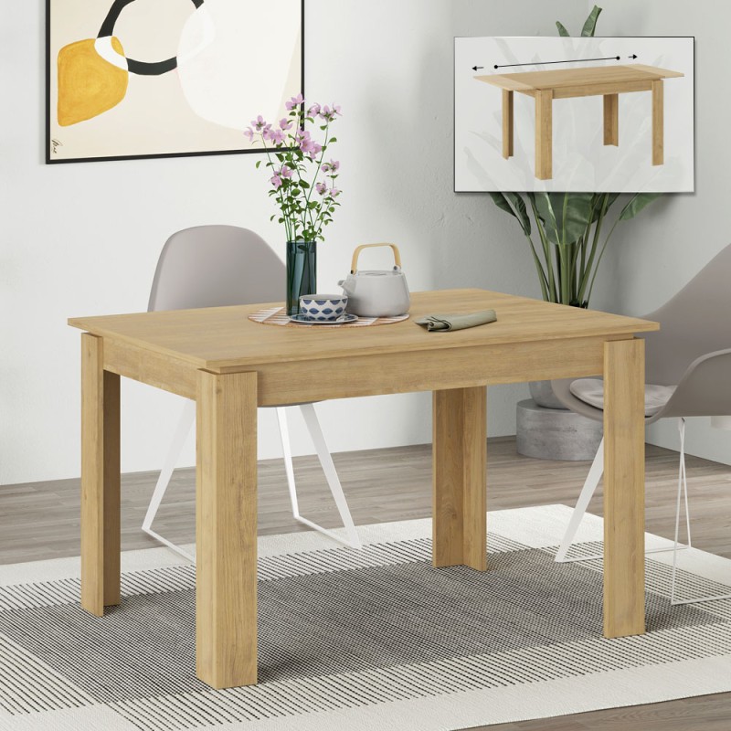 Tolmen Megapap melamine extendable dining table in sapphire oak 120/170x80x75cm.