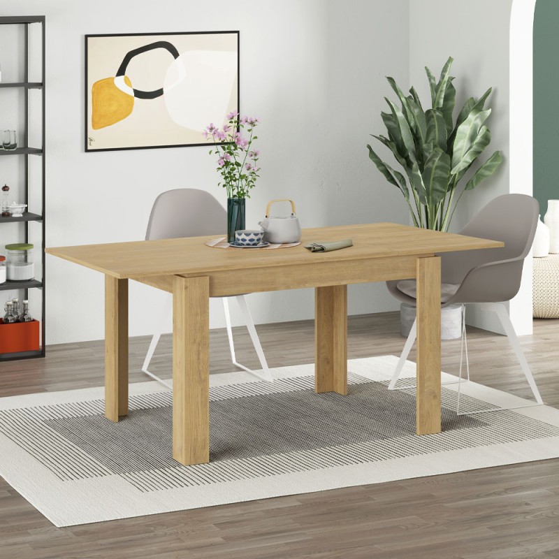 Tolmen Megapap melamine extendable dining table in sapphire oak 120/170x80x75cm.
