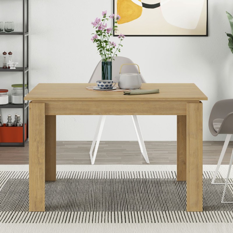 Tolmen Megapap melamine extendable dining table in sapphire oak 120/170x80x75cm.