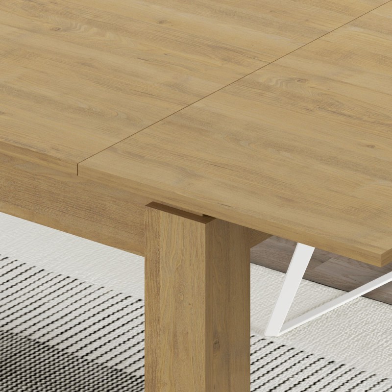 Tolmen Megapap melamine extendable dining table in sapphire oak 120/170x80x75cm.