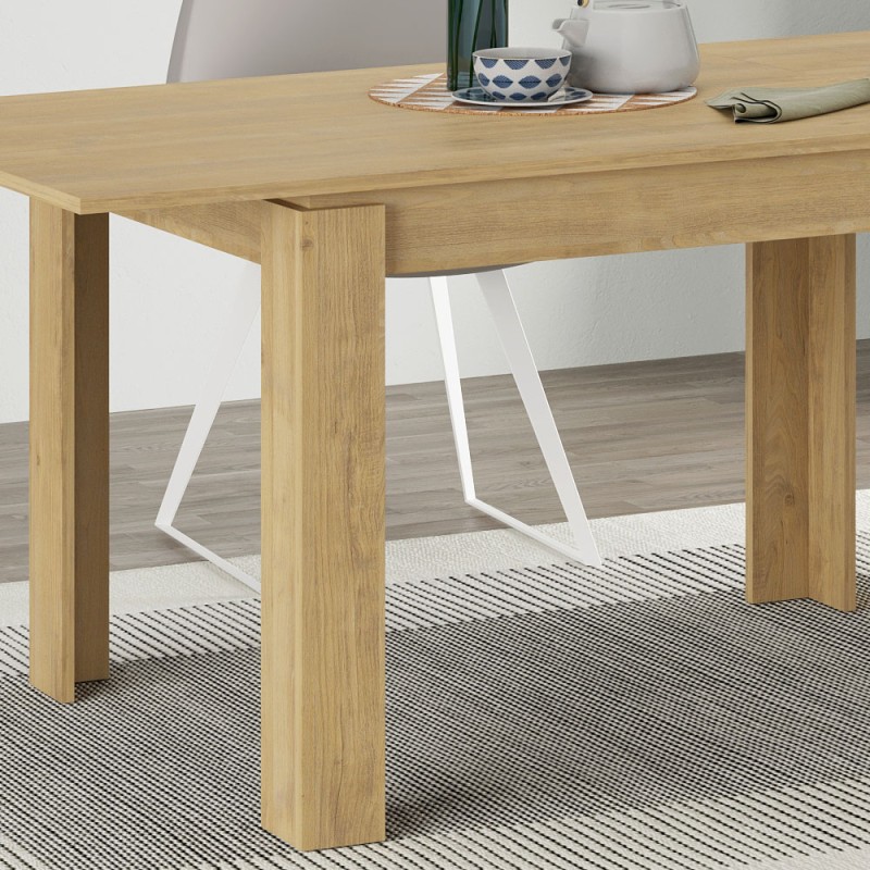 Tolmen Megapap melamine extendable dining table in sapphire oak 120/170x80x75cm.