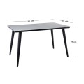 UNION Table 120x70cm Black Paint/Glass White