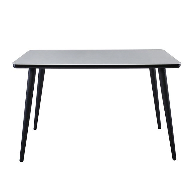 UNION Table 130x80cm Black Paint/Glass White