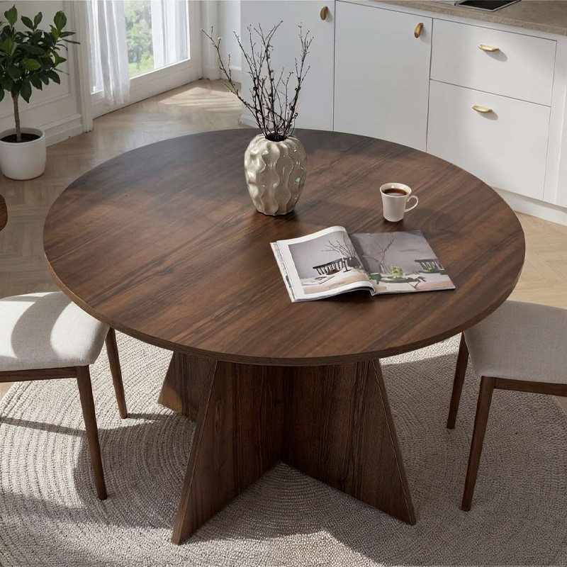 Virela Megapap melamine dining table in walnut color Ø120x75cm.