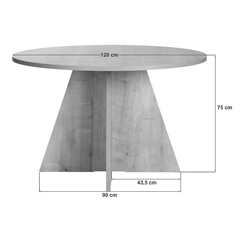 Virela Megapap melamine dining table in walnut color Ø120x75cm.