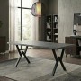 Walter Megapap Mdf/metallic table in dark grey concrete color 200x100x75cm.