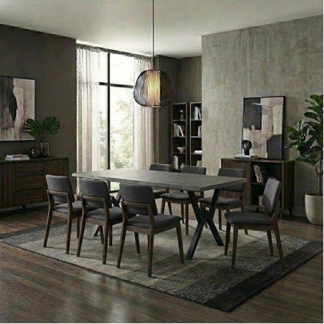 Walter Megapap Mdf/metallic table in dark grey concrete color 200x100x75cm.