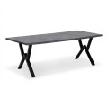 Walter Megapap Mdf/metallic table in dark grey concrete color 200x100x75cm.