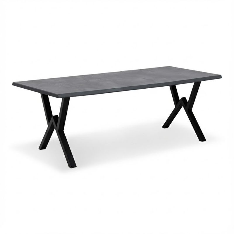 Walter Megapap Mdf/metallic table in dark grey concrete color 200x100x75cm.