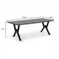 Walter Megapap Mdf/metallic table in dark grey concrete color 200x100x75cm.