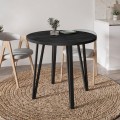 Τραπέζι Xana Megapap χρώμα black wood Ø90x77,5εκ.