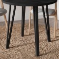 Τραπέζι Xana Megapap χρώμα black wood Ø90x77,5εκ.