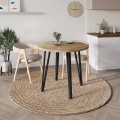 Xana Megapap melamine - metal dining table in sepet oak color Ø90x77,5cm.