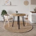 Xana Megapap melamine - metal dining table in sepet oak color Ø90x77,5cm.