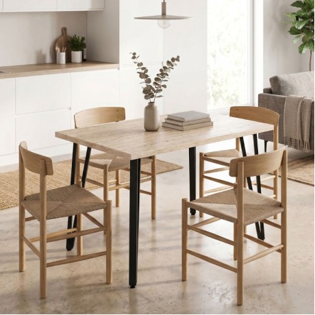 Xana Megapap melamine - metal dining table in travertine color 120x70x77,5cm.