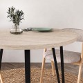 Xana Megapap melamine - metal dining table in travertine color Ø90x77,5cm.