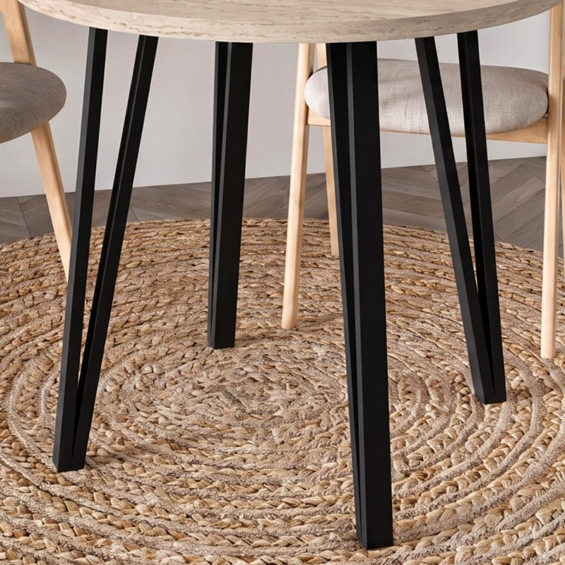Xana Megapap melamine - metal dining table in travertine color Ø90x77,5cm.