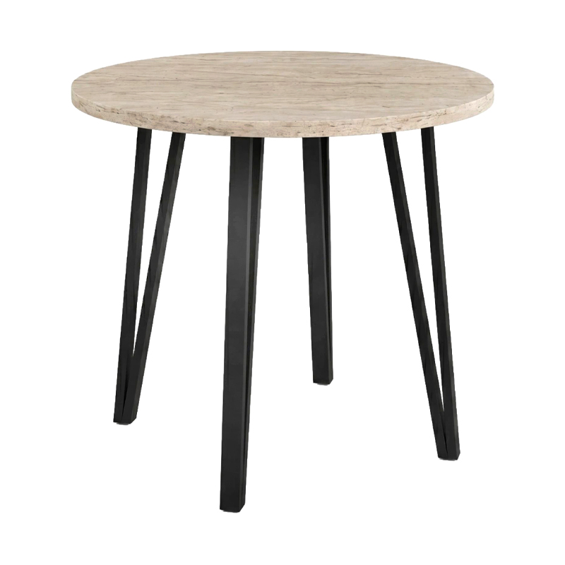 Xana Megapap melamine - metal dining table in travertine color Ø90x77,5cm.