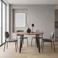 Zeno Megapap melamine - metal dining table in acacia color Ø110x73,5cm.