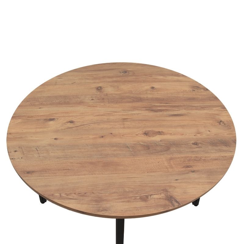 Zeno Megapap melamine - metal dining table in acacia color Ø110x73,5cm.