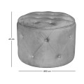 TRAVIS Storage Stool Velure Grey Fabric