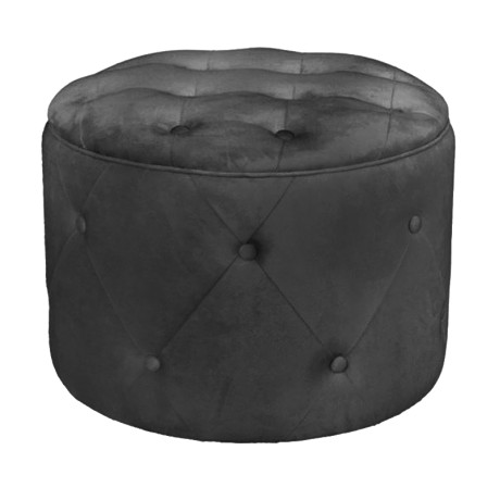 TRAVIS Storage Stool Velure Black Fabric