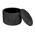 TRAVIS Storage Stool Velure Black Fabric