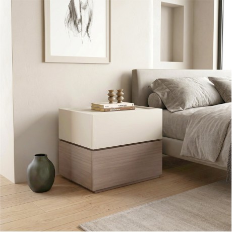 Κομοδίνο Vanity χρώμα sonoma oak - κρεμ 60x40x45εκ.