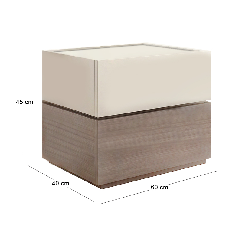 VANITY Bedside 2-Drawers 60x40x45cm Sonoma Oak/Cream