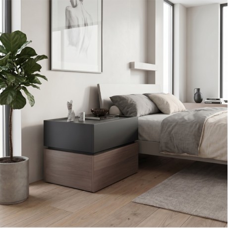 VANITY Bedside 2-Drawers 60x40x45cm Sonoma Oak/Grey