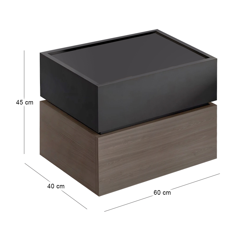 VANITY Bedside 2-Drawers 60x40x45cm Sonoma Oak/Grey