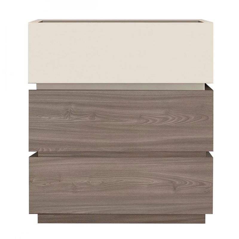 VANITY Bedside 3-Drawers 60x40x66cm Sonoma Oak/Cream