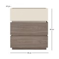 VANITY Bedside 3-Drawers 60x40x66cm Sonoma Oak/Cream