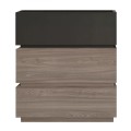 VANITY Κομοδίνο 3 Συρτάρια Αποχρώσεων Sonoma Oak & Grey, με Αποσπώμενα χρωματικά Μέρη 60x40x66cm