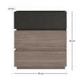 VANITY Κομοδίνο 3 Συρτάρια Αποχρώσεων Sonoma Oak & Grey, με Αποσπώμενα χρωματικά Μέρη 60x40x66cm