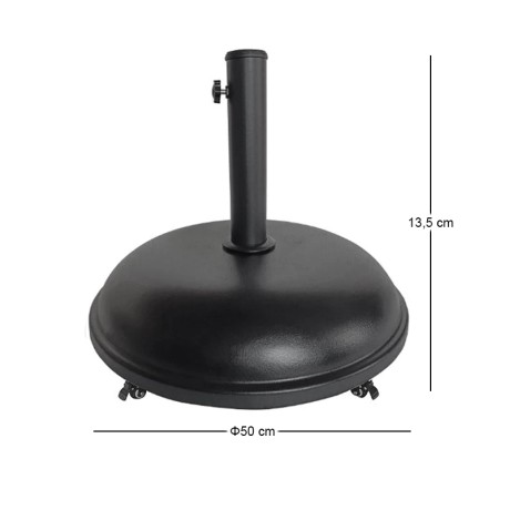 CONCRETE Umbrella Base-35kg, Black (with castors)