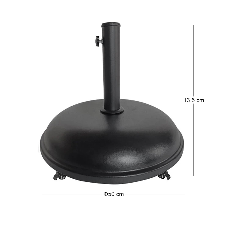 CONCRETE Umbrella Base-35kg, Black (with castors)
