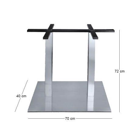 Βάση τραπεζιού Epsilon διπλή inox 70x40x72εκ.