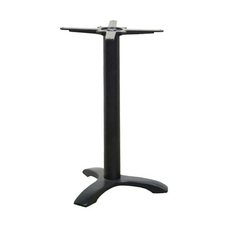 Kino table base with three beams by cast iron in black color 43x43x72cm.