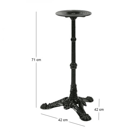 Traditional table base by cast iron in black color 42x42x71cm.