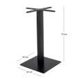 PRATO-R 40x40cm Steel Base H73cm (adjustable feet)