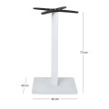 PRATO-R 40x40 Base H73 Metal White Paint/Adjustable Feet