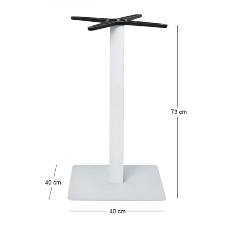 Prato-R table base with regulator in white color 40x40x73cm.