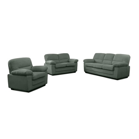 VEGAS Sofa Set (1+2+3) Forest Green Corduroy Fabric