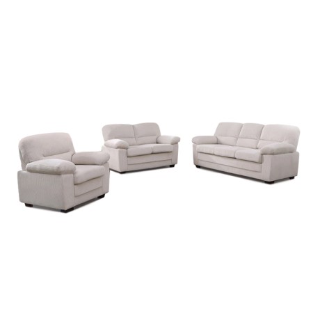 VEGAS Sofa Set (1+2+3) Beige Corduroy Fabric