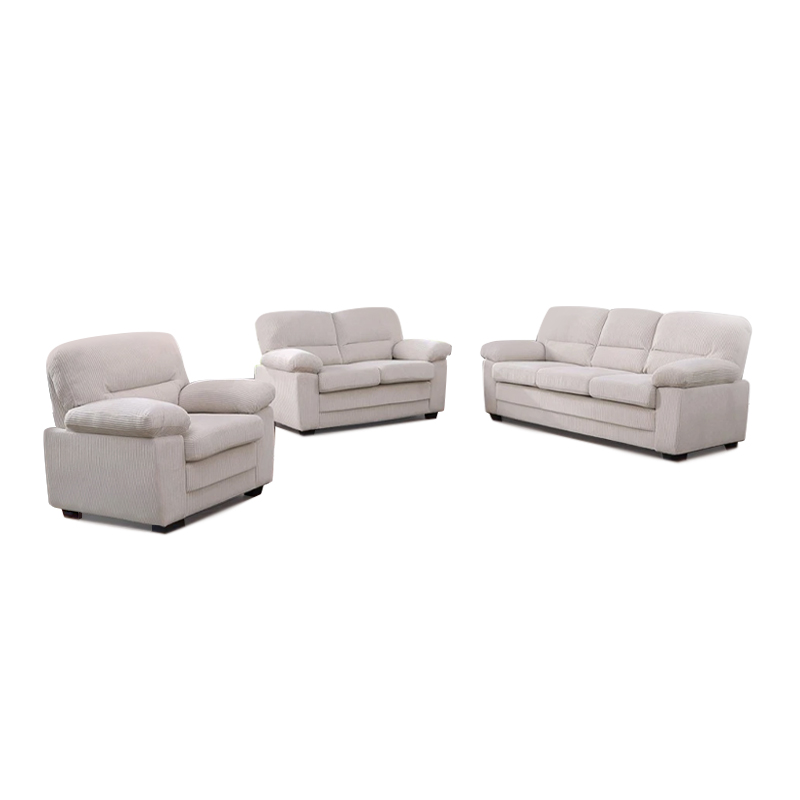 VEGAS Sofa Set (1+2+3) Beige Corduroy Fabric
