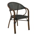 VEGERA Armchair Alu Walnut/Textilene Black