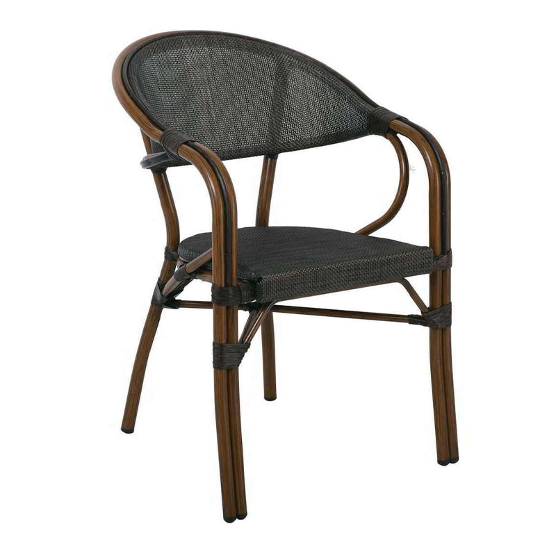 VEGERA Armchair Alu Walnut/Textilene Black