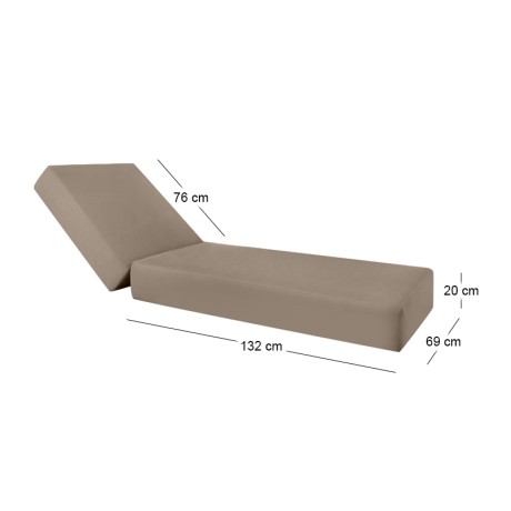 Μαξιλάρι ξαπλώστρας Verano water repellent χρώμα cappuccino 205(75+130)x69/20εκ.