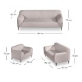 VICTORIA Sofa Set (1+2+3) Beige Fabric